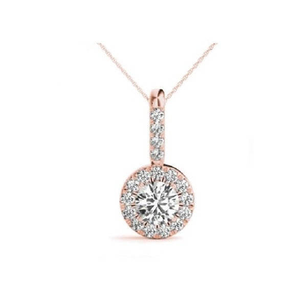 Round Halo Diamond Pendant