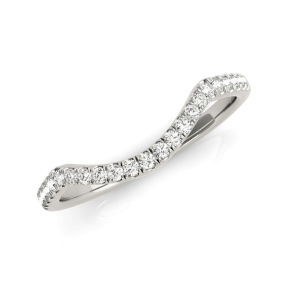 Contoured Diamond Wedding Band