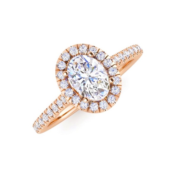 Engagement Ring With An Oval Halo