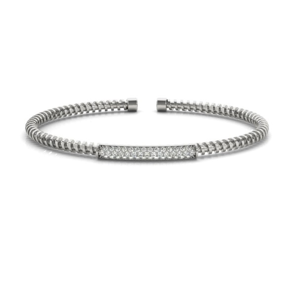 Twisted Bar Diamond Cuff Bracelet