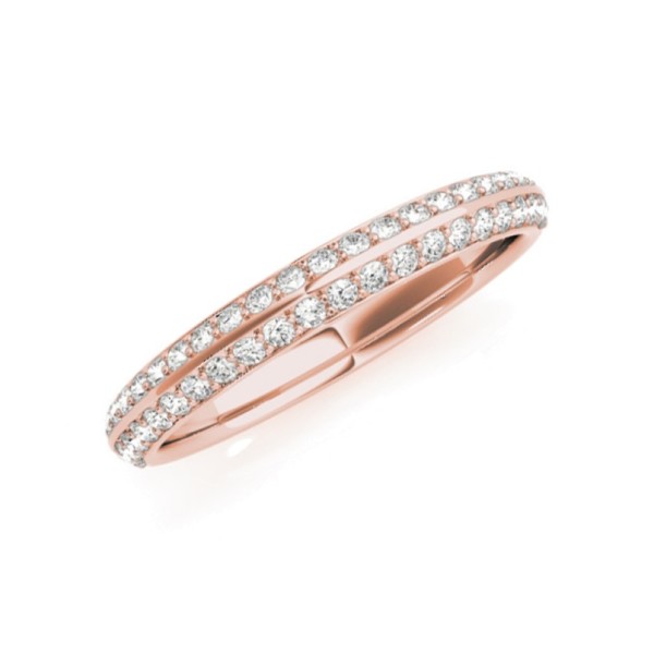 Double Row Diamond Wedding Band
