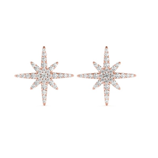 Starburst Diamond Stud Earrings