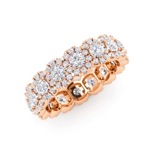 Round Halo Diamond Eternity Band