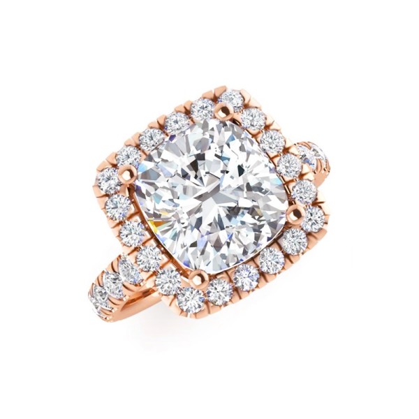Cushion Diamond Halo Ring