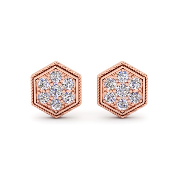 Hexagon Diamond Earrings