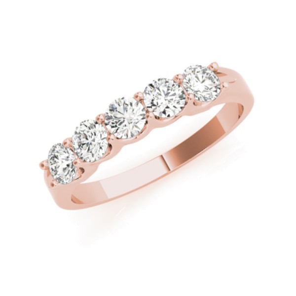 5 Stone Diamond Wedding Band