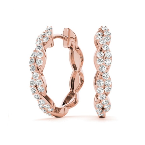 Twist Diamond Huggie Earrings