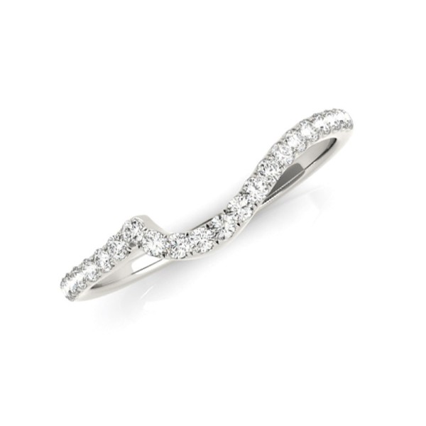Contoured Diamond Wedding Band