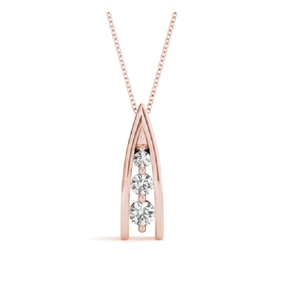 Graduating Three Stone Diamond Pendant