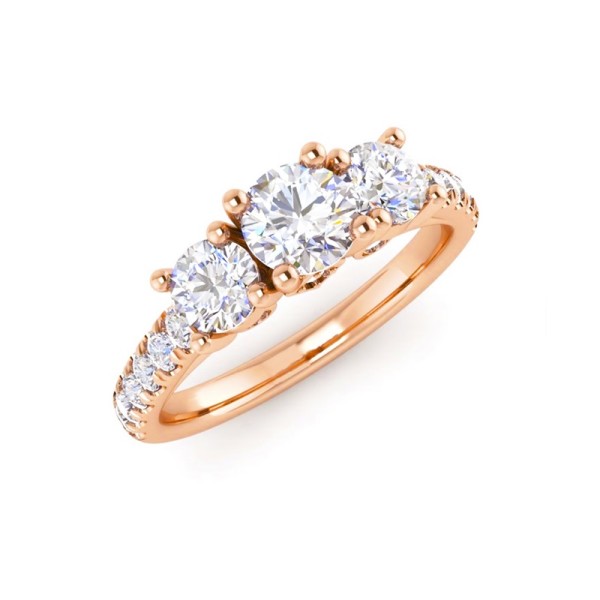 Classic Three Stone Diamond Engagement Ring