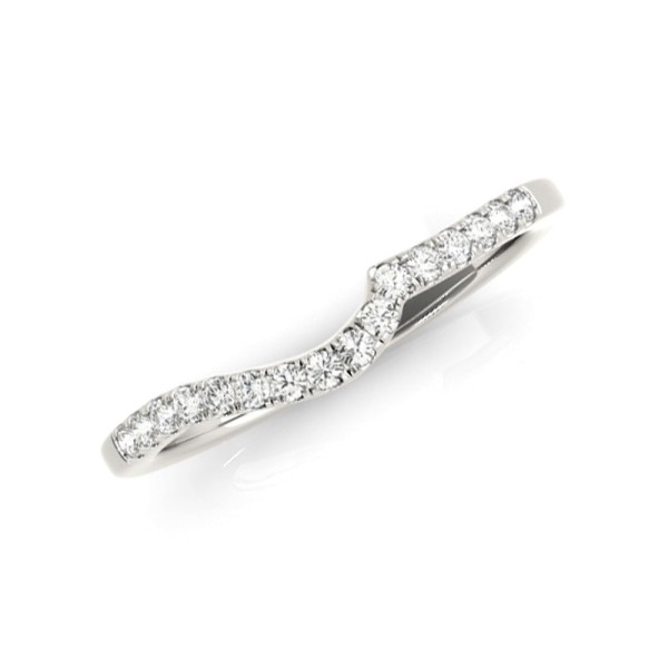 Contoured Diamond Wedding Band
