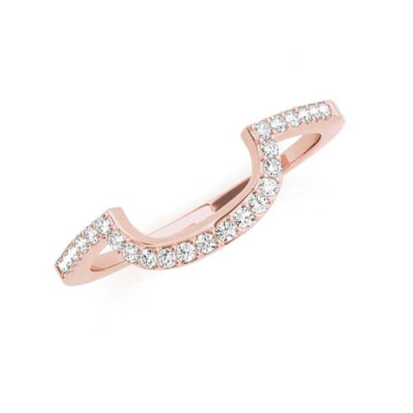Half Moon Diamond Wedding Band
