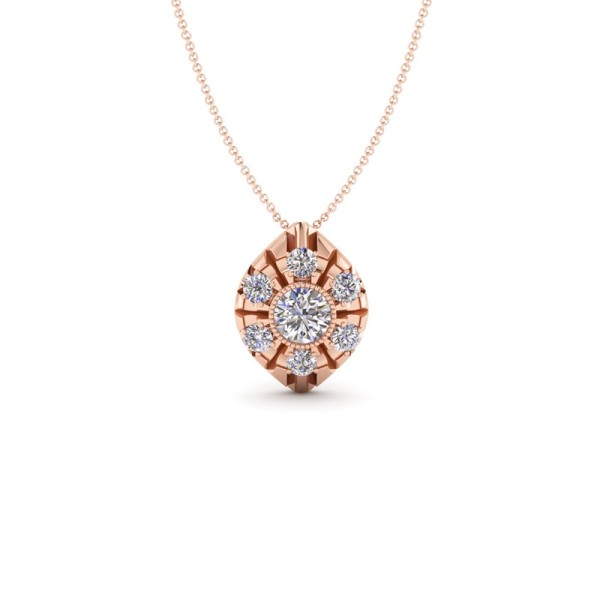 Marquise Shaped Diamond Cluster Pendant