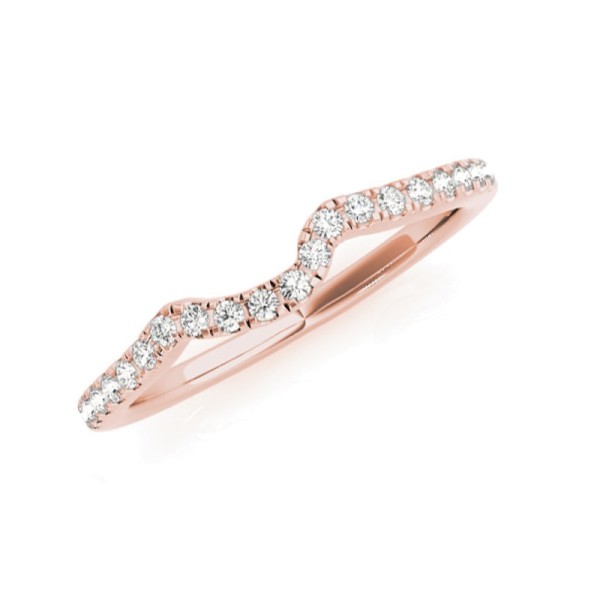 Contoured Diamond Wedding Band