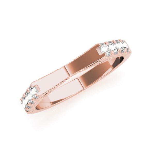 U Shaped Matching Diamond Wedding Band
