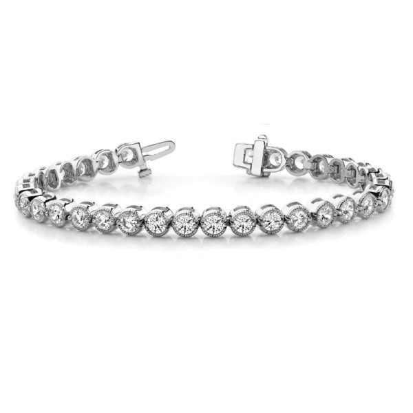 Bezel Diamond Tennis Bracelet