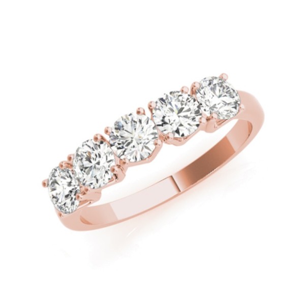 Five Stone Diamond Wedding Band