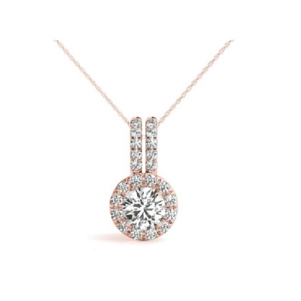 Fancy Round Halo Diamond Pendant