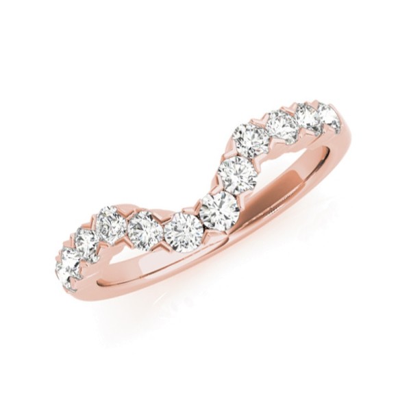Rounded Diamond Wedding Band