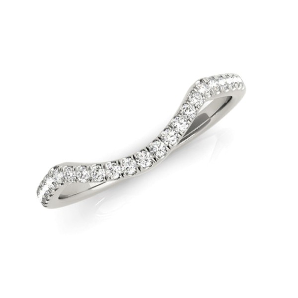 Curved Diamond Wedding Band