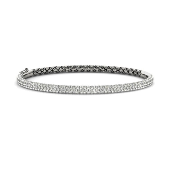 Triple Row Diamond Bangle Bracelet