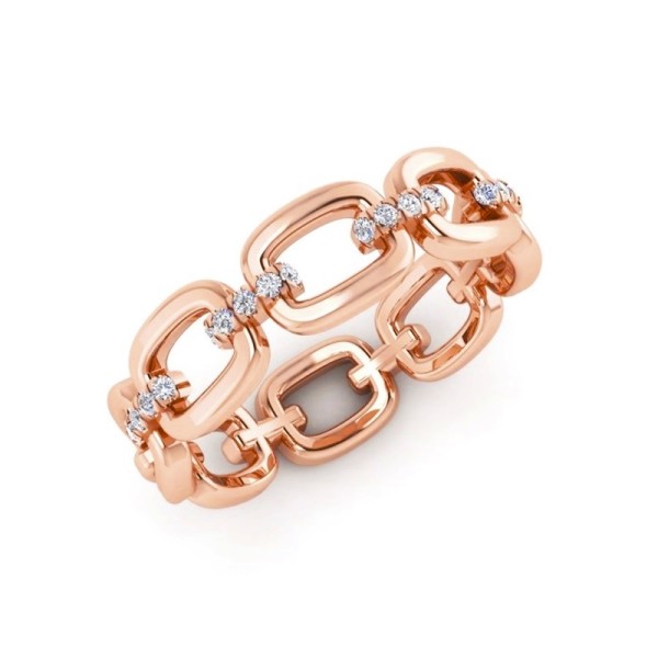 Open Link Diamond Stackable Band