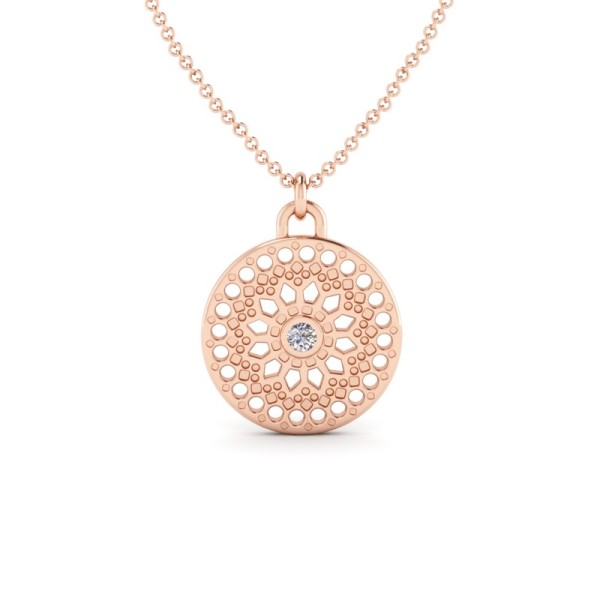 Circular Cutout Diamond Pendant