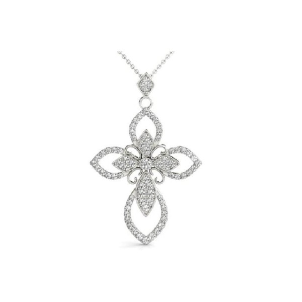 Ornate Diamond Cross Pendant