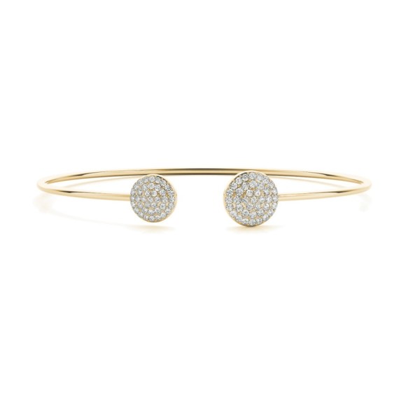 Open Cuff Bracelet with Round Pave Stations
