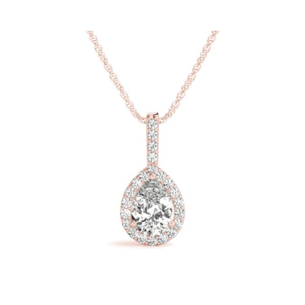 Pear Halo Diamond Pendant