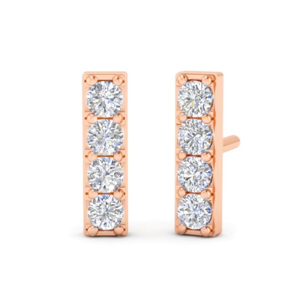 4 Stone Bar Earrings
