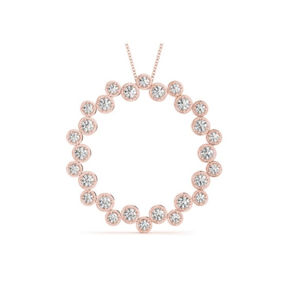 Bezel Diamond Circle Pendant