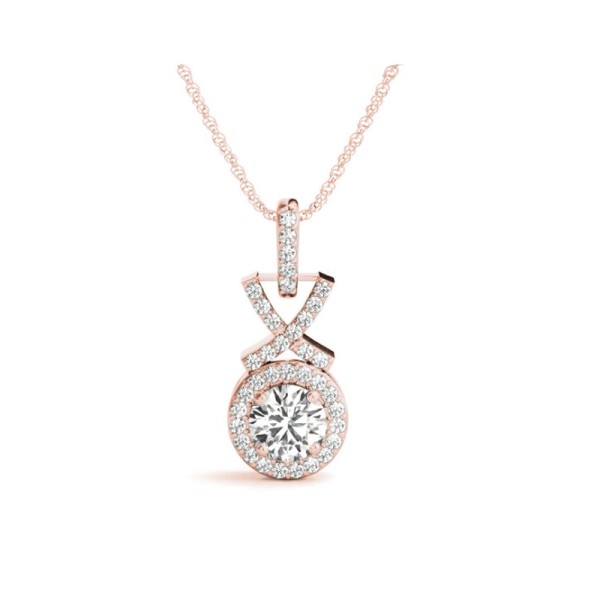 Fancy Round Halo Diamond Pendant