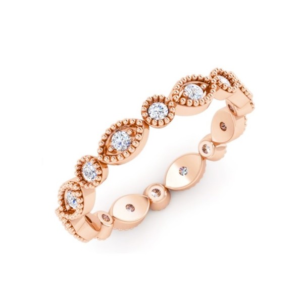 Milgrain Diamond Stackable Eternity Band
