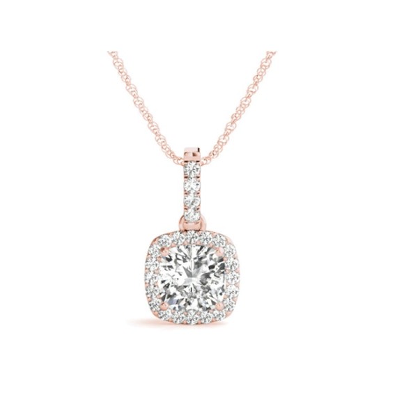 Cushion Halo Diamond Pendant