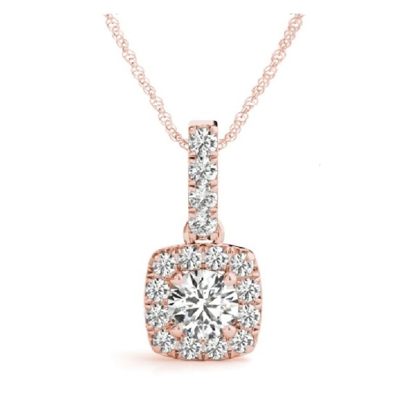 Cushion Halo Diamond Pendant