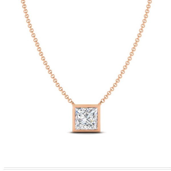 Princess Bezel Necklace