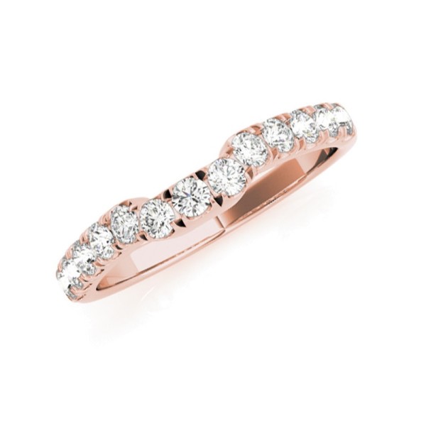 Contoured Diamond Wedding Band