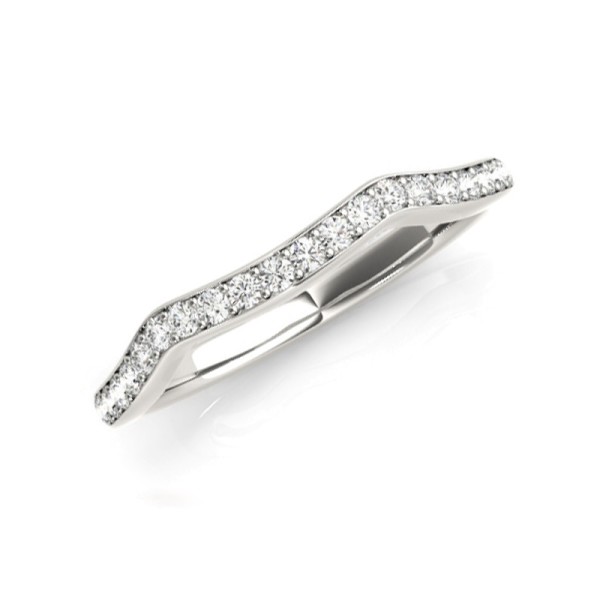 Contoured Diamond Wedding Band