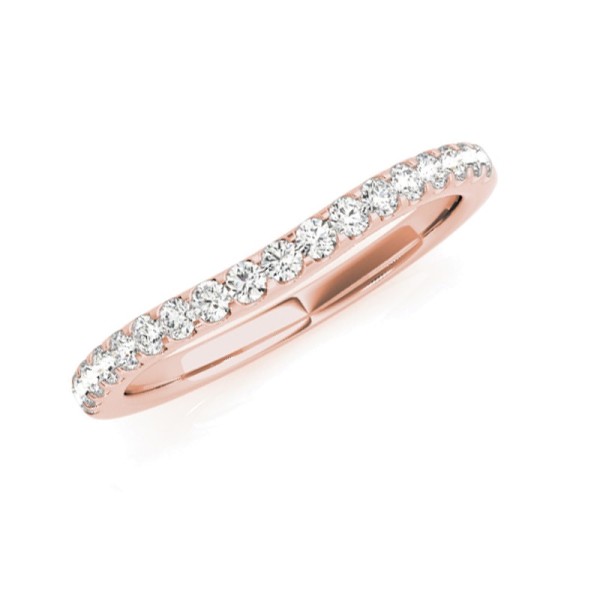 Curved Diamond Wedding Band