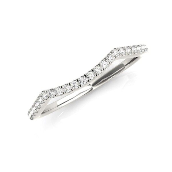 Curved Diamond Wedding Band