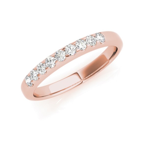 Nine Stone Shared Prong Diamond Wedding Band