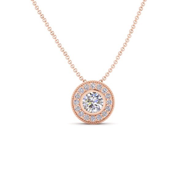 Round Diamond Halo Pendant