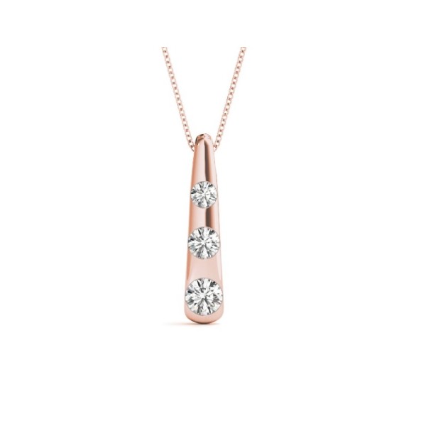 Fancy Three Stone Diamond Necklace