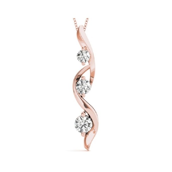 Fancy Three Stone Diamond Pendant