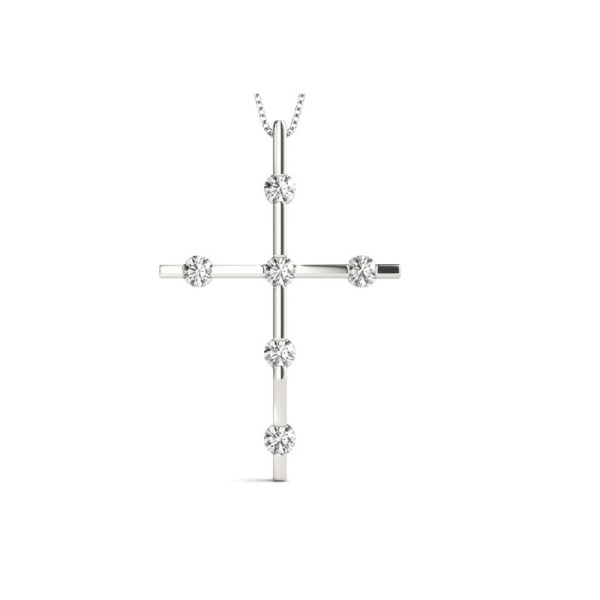 Channel Diamond Cross Pendant