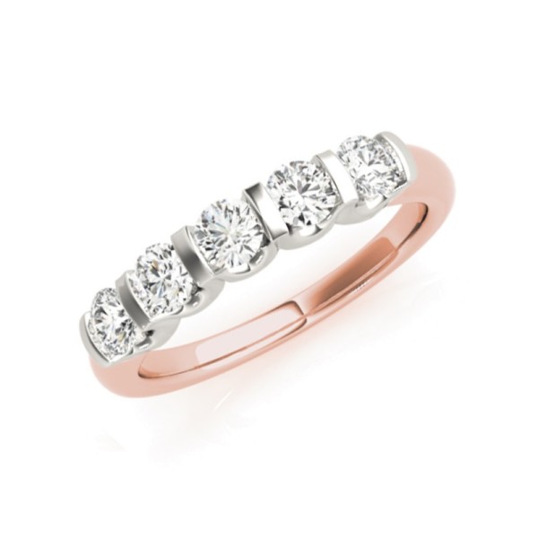 Five Stone Bar Set Diamond Band