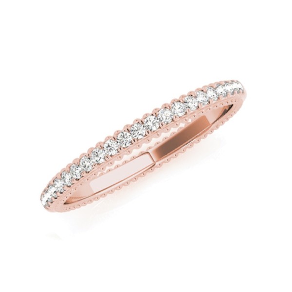 Engraved Diamond Wedding Band