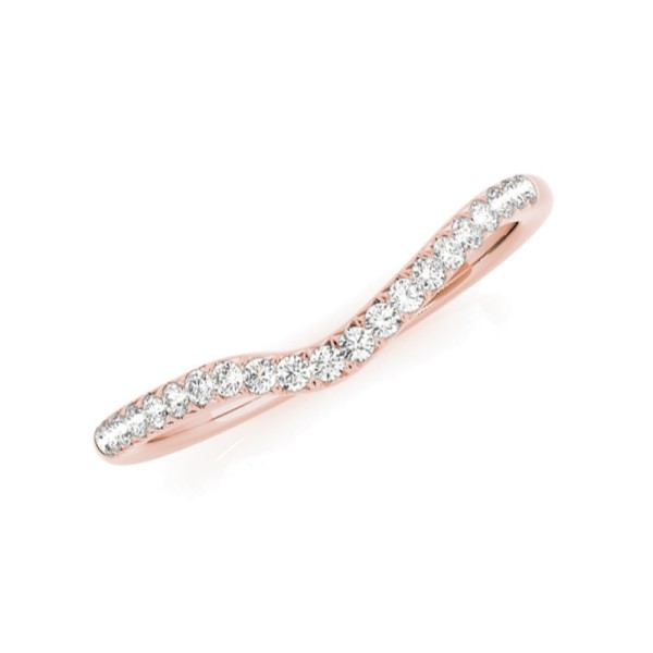 Curved Diamond Wedding Band