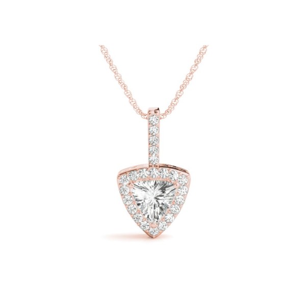 Trillion Halo Diamond Pendant